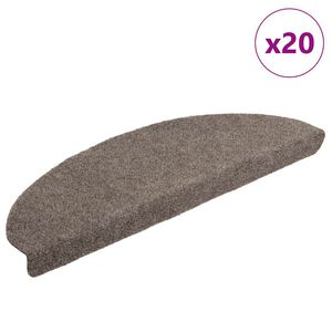 vidaXL Stufenmatten Selbstklebend 20 Stk. 65x21x4 cm Beige Halbrund Gro&szlig;