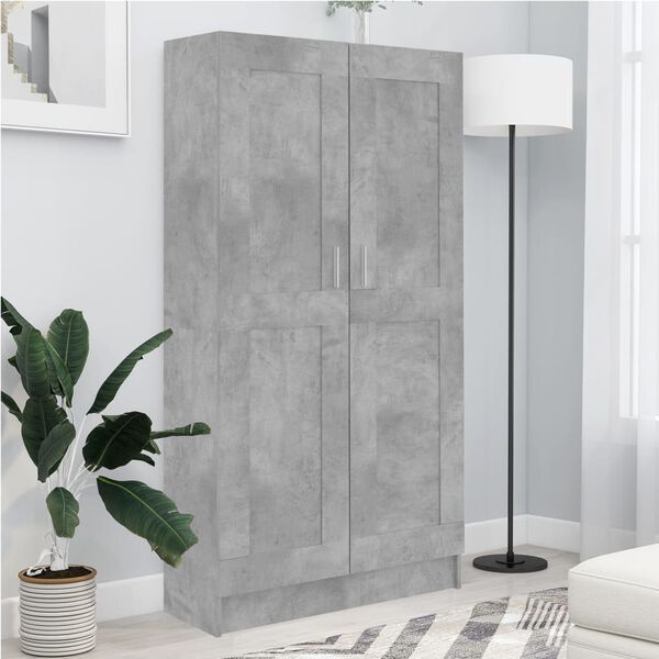 vidaXL B&uuml;cherregal Betongrau 82,5x30,5x150 cm Holzwerkstoff