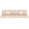 vidaXL Schlafsofa 2-Sitzer mit 2 Kissen Creme Stoff