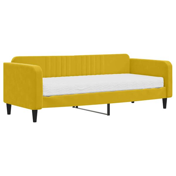 vidaXL Tagesbett mit Matratze Gelb 90x200 cm Samt