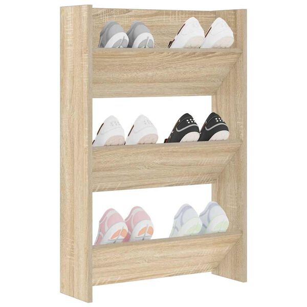 vidaXL Wand-Schuhschrank Sonoma-Eiche 60x18x90 cm Holzwerkstoff