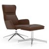 vidaXL Relaxsessel mit Hocker Gl&auml;nzend Braun Kunstleder