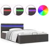 vidaXL Bett mit Bettkasten Hydraulisch LED Dunkelgrau Stoff 140x200 cm
