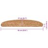 vidaXL Stufenmatten 20 Stk. 65x21x4 cm Beige Halbrund Gro&szlig;