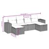 vidaXL 6-tlg. Garten-Sofagarnitur mit Kissen Schwarz Poly Rattan