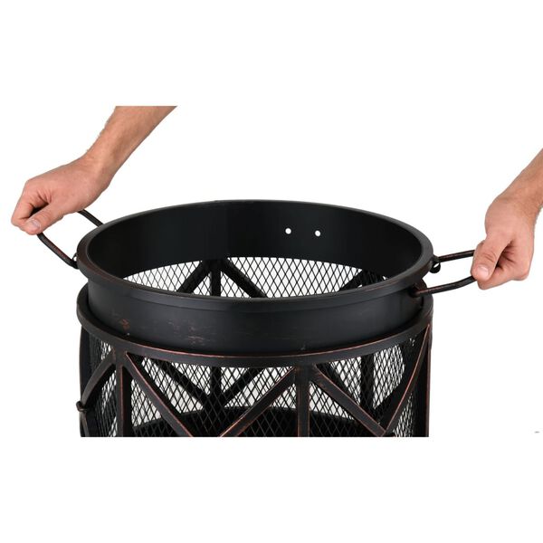 Lund 2-in-1 Feuerschale mit Griffen Schwarz