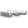 vidaXL 11-tlg. Garten-Lounge-Set mit Kissen Poly Rattan Braun