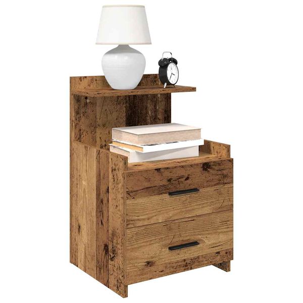 vidaXL Nachttische 2 Stk. mit 2 Schubladen Altholz-Optik 40x36,5x62 cm
