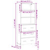vidaXL Highboard Schwarz 69,5x34x180 cm Holzwerkstoff