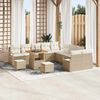 vidaXL Gartensofa-set mit Kissen 13 pcs Beige Poly-Rattan