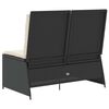 vidaXL Gartenbank Verstellbar mit Kissen Schwarz Poly Rattan