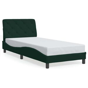 vidaXL Bettgestell ohne Matratze Dunkelgr&uuml;n 90x190 cm Samt