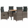 vidaXL Outdoortisch-Set 5 stk. Hellgrau und Dunkelgrau