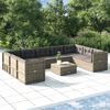 vidaXL 9-tlg. Garten-Lounge-Set mit Kissen Grau Poly Rattan