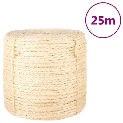 vidaXL Seil 100% Sisal 6 mm 25 m