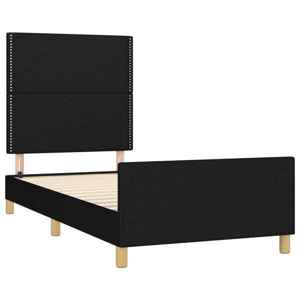 vidaXL Bettgestell ohne Matratze Schwarz 100x200 cm Stoff