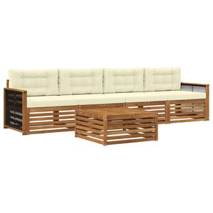 vidaXL Outdoor-Sofagarnitur 5 stk. Natur und Creme