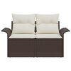 vidaXL Gartensofa mit Kissen Braun 141 x 62 x 69cm Poly-Rattan