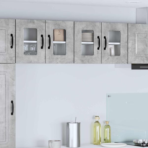 vidaXL K&uuml;chenschrank Kalmar 2 pcs Beton Grau 60 x 31 x 40 cm
