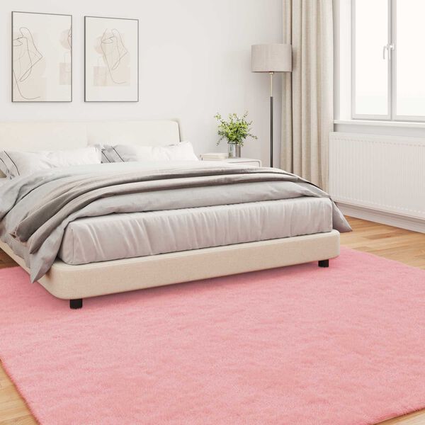 vidaXL Kunstfell Hasen Teppich Olite Rosa 200 x 200 cm Polyester
