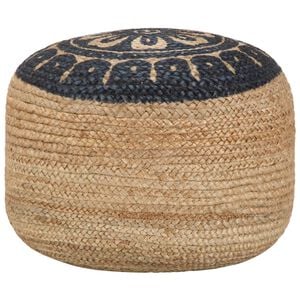 vidaXL Handgefertigter Sitzpuff Blau 45 x 30 cm Jute