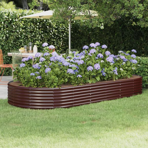 vidaXL Hochbeet Verzinkter Stahl 296x140x36 cm Braun