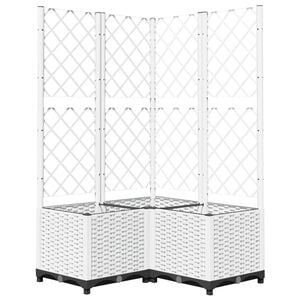 vidaXL Pflanzk&uuml;bel mit Rankgitter Wei&szlig; 80x80x136 cm PP