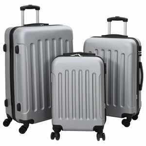 vidaXL Koffer mit Schloss 3 Stk. Silber 50 x 31 x 78 cm ABS Kunststoff