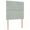 vidaXL Boxspringbett mit Matratze Hellgrau 90 x 190 cm Samt