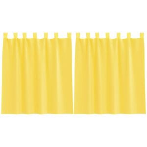 vidaXL Voile Vorh&auml;nge mit Schlaufen 2 Stk. Gelb 140x140 cm