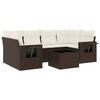 vidaXL 7-tlg. Garten-Sofagarnitur mit Kissen Braun Poly Rattan
