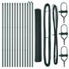 vidaXL Bodenmontierter Sechseckzaun 25 x 1,4 m PVC-beschichteter Stahl