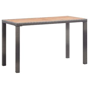 vidaXL Gartentisch Anthrazit und Braun 123x60x74 cm Massivholz Akazie
