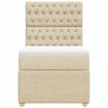 vidaXL Boxspringbett mit Matratze Creme 100x200 cm Stoff