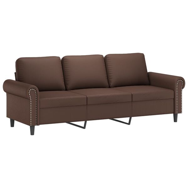 vidaXL 3-Sitzer-Sofa Braun 180 cm Kunstleder