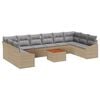 vidaXL Gartensofa-set 11 Stk. Beige Poly-Rattan