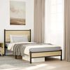 vidaXL Metallbett ohne Matratze Sonoma-Eiche 107x203 cm