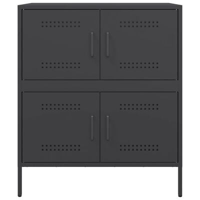 vidaXL Sideboard Schwarz 68x39x79 cm Stahl