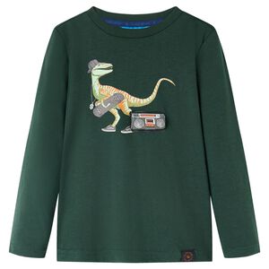 vidaXL Kinder-Langarmshirt Dunkelgr&uuml;n 92