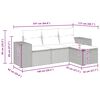 vidaXL 4-tlg. Garten-Sofagarnitur mit Kissen Schwarz Poly Rattan