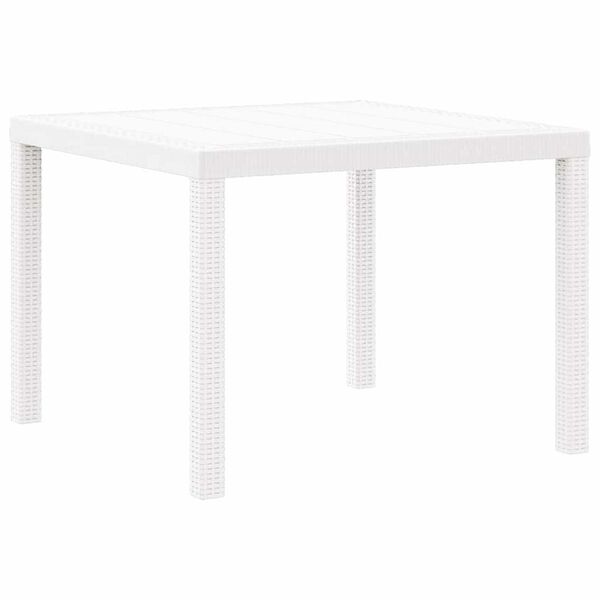 vidaXL Garten-Esstisch Weiß 100 x 100 x 73 cm Poly-Rattan