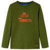 Kinder-Langarmshirt Dunkles Khaki 128