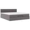 vidaXL Ottoman-Bett mit Matratze Grau 180x200 cm Kunstleder
