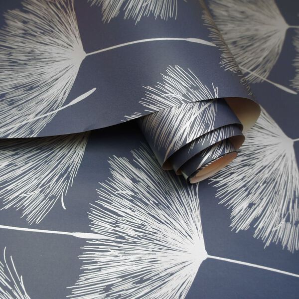 DUTCH WALLCOVERINGS Tapete Fleur Marineblau und Grau
