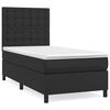 vidaXL Boxspringbett mit Matratze Schwarz 90x200 cm Kunstleder