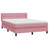 vidaXL Boxspringbett mit Matratze Rosa 140x220 cm Samt