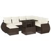 vidaXL 8-tlg. Garten-Sofagarnitur mit Kissen Braun Poly Rattan