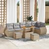 vidaXL Garten-Sofa-Set mit Kissen 9 pcs Beige und Hellgrau