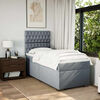vidaXL Boxspringbett mit Matratze Hellgrau 100x200 cm Stoff