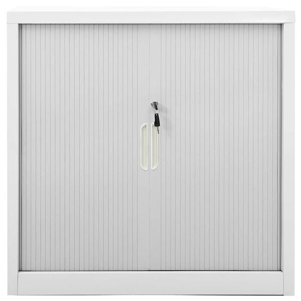 vidaXL Schiebetürenschrank Grau 90x40x90 cm Stahl